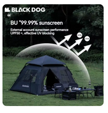 Blackdog - Automatic Tent Black Coating Two Doors **With Mat**