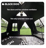 Blackdog - Automatic Tent Black Coating Two Doors **With Mat**