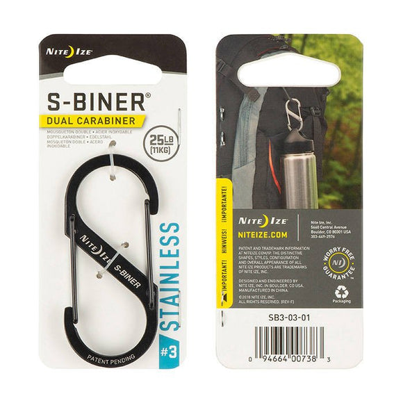 Nite-Ize - s-biner size #3 3-Black - sb3-03-01