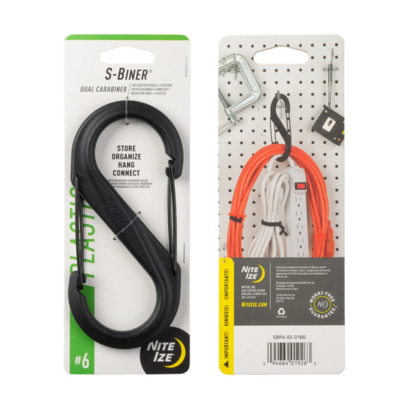 Nite-Ize - S-Biner® Plastic Dual Carabiner #6 - Black